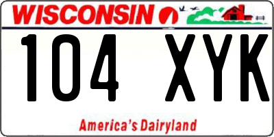 WI license plate 104XYK