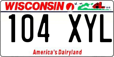 WI license plate 104XYL