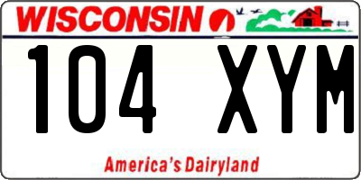 WI license plate 104XYM