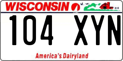 WI license plate 104XYN