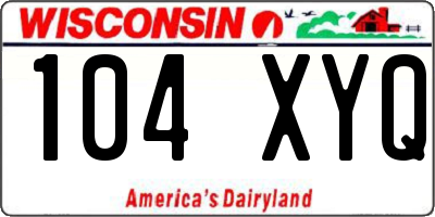 WI license plate 104XYQ