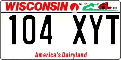 WI license plate 104XYT