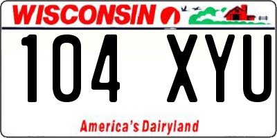 WI license plate 104XYU