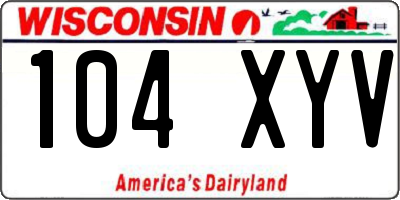 WI license plate 104XYV