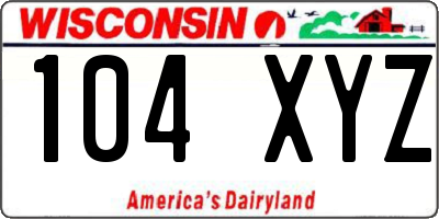 WI license plate 104XYZ