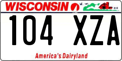 WI license plate 104XZA