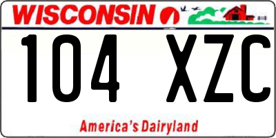 WI license plate 104XZC