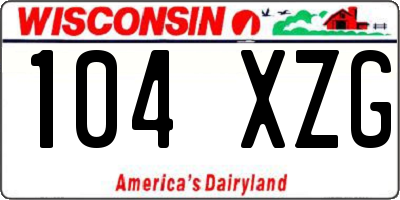 WI license plate 104XZG