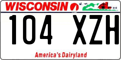 WI license plate 104XZH