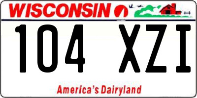 WI license plate 104XZI