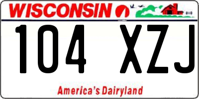WI license plate 104XZJ