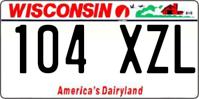 WI license plate 104XZL