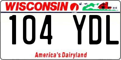 WI license plate 104YDL