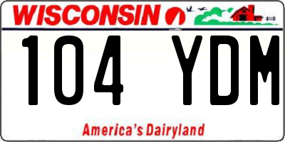 WI license plate 104YDM