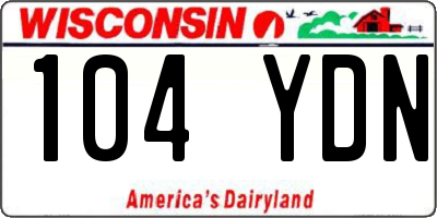 WI license plate 104YDN