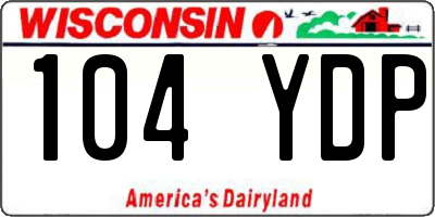 WI license plate 104YDP