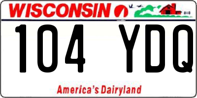 WI license plate 104YDQ