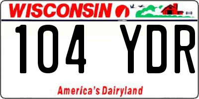 WI license plate 104YDR