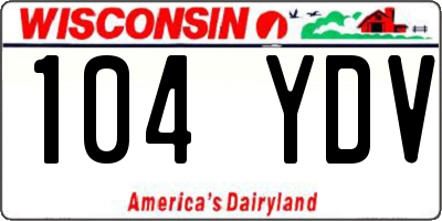 WI license plate 104YDV