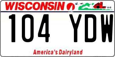 WI license plate 104YDW