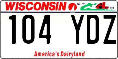 WI license plate 104YDZ