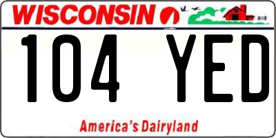 WI license plate 104YED