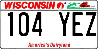 WI license plate 104YEZ