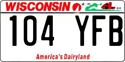 WI license plate 104YFB