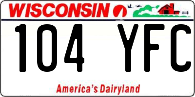 WI license plate 104YFC