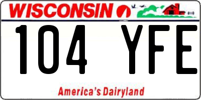 WI license plate 104YFE