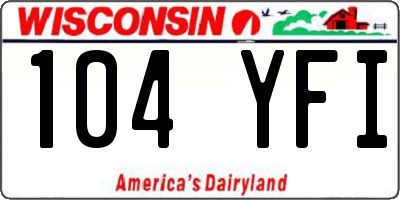 WI license plate 104YFI