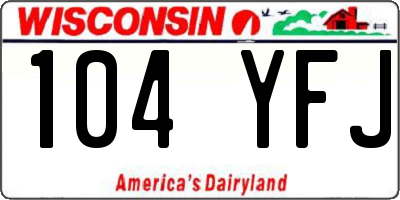 WI license plate 104YFJ