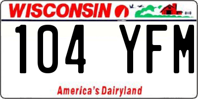 WI license plate 104YFM