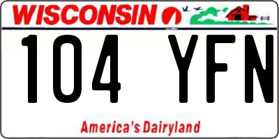 WI license plate 104YFN