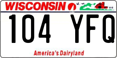 WI license plate 104YFQ