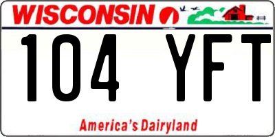 WI license plate 104YFT