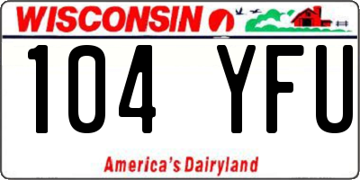WI license plate 104YFU