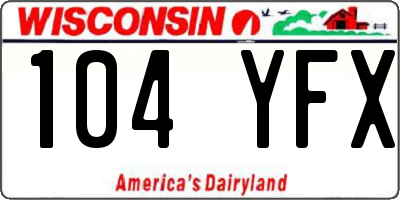 WI license plate 104YFX