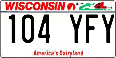 WI license plate 104YFY