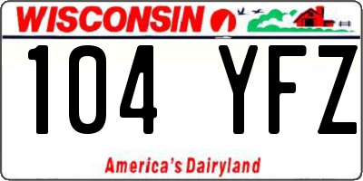 WI license plate 104YFZ