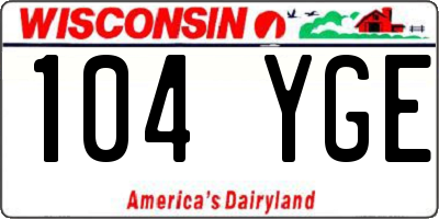 WI license plate 104YGE