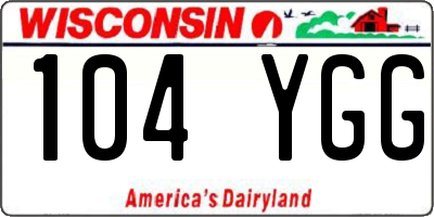 WI license plate 104YGG