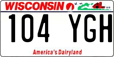 WI license plate 104YGH
