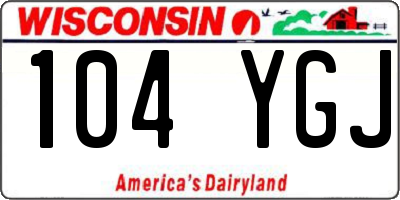WI license plate 104YGJ