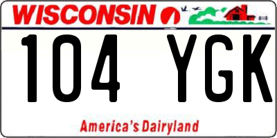 WI license plate 104YGK