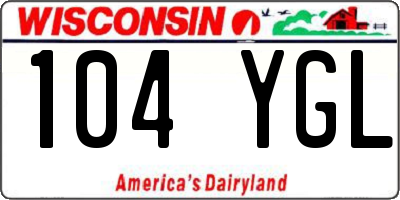WI license plate 104YGL
