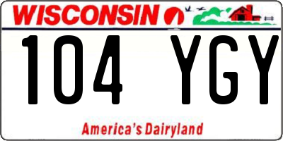 WI license plate 104YGY