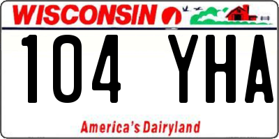 WI license plate 104YHA