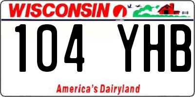 WI license plate 104YHB