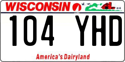 WI license plate 104YHD